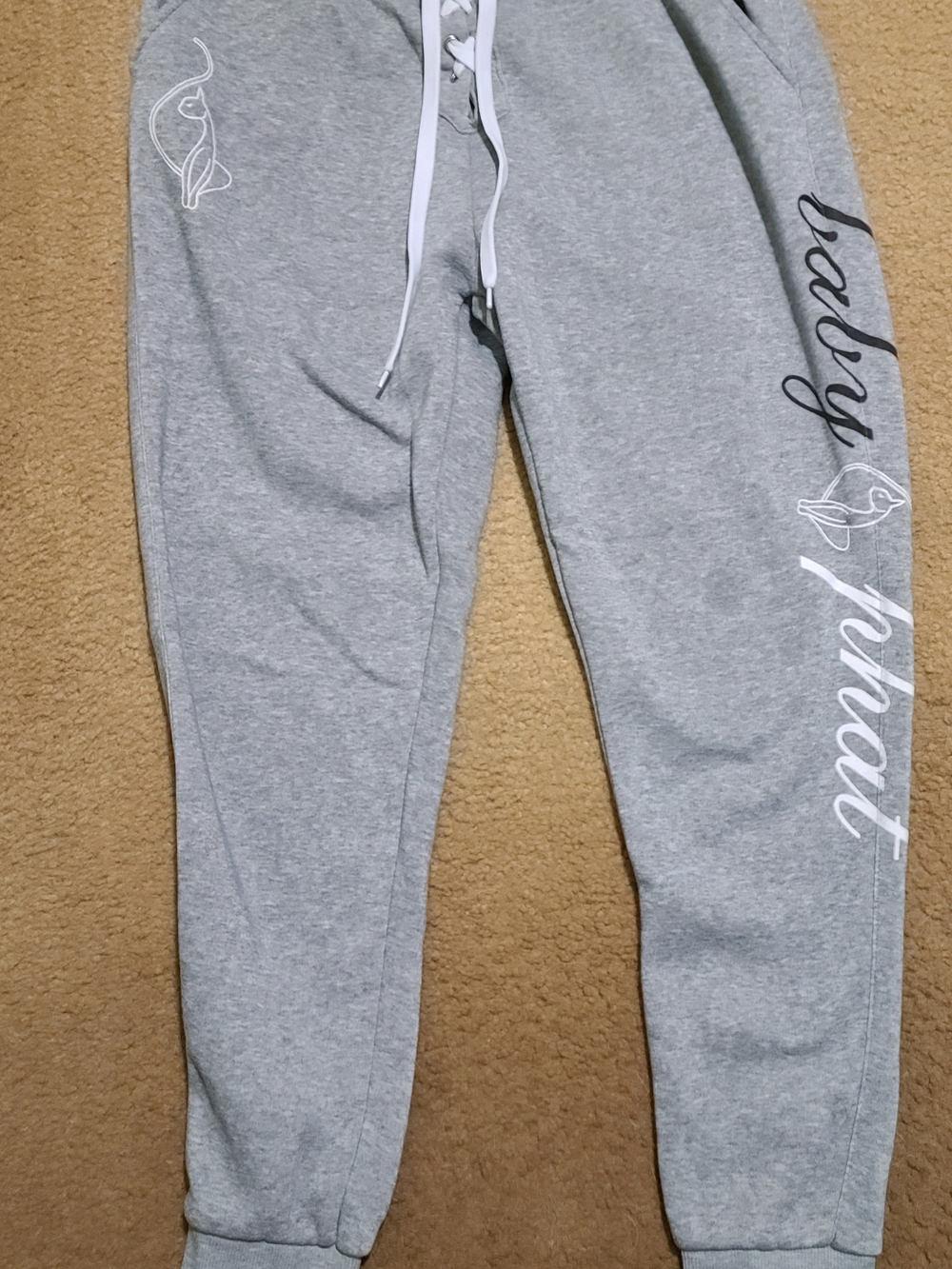 Baby Phat Light Gray Drawstring Jogger Pants